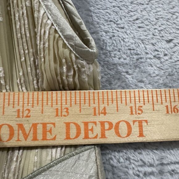 Jeanne Marc Dress Women's Small 8 10 Maxi Sleeveless Yoryu Belted Cream Green - Picture 7 of 9